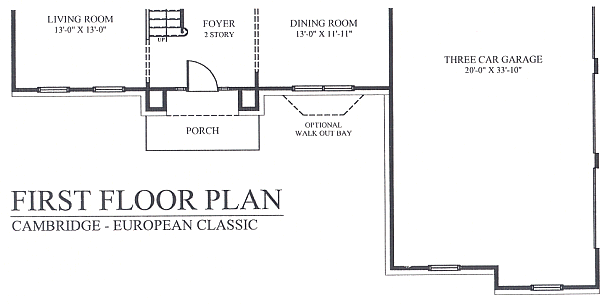 European Classic 1st Floor Plan