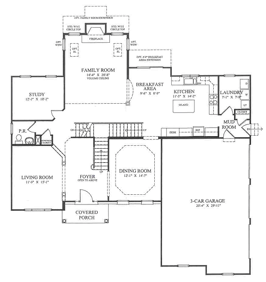 English Country Manor 1st Floor Plan