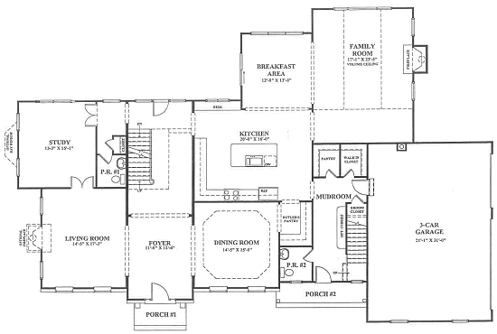 English Country Manor 1st Floor Plan