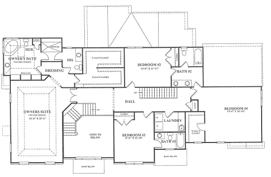 Traditional 2nd Floor Plan