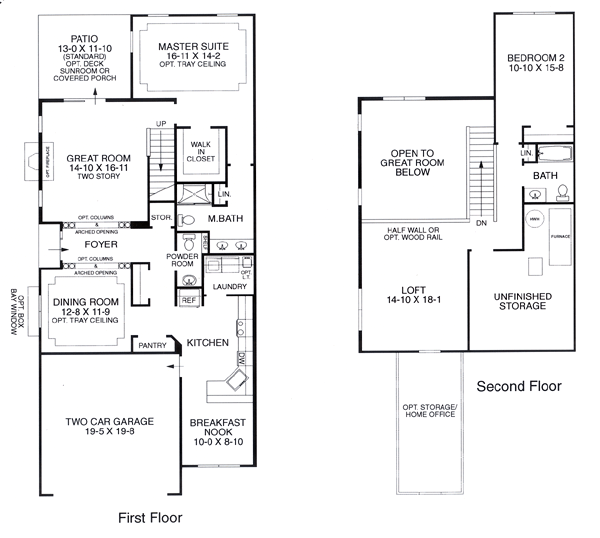 First and Second Floor Plans