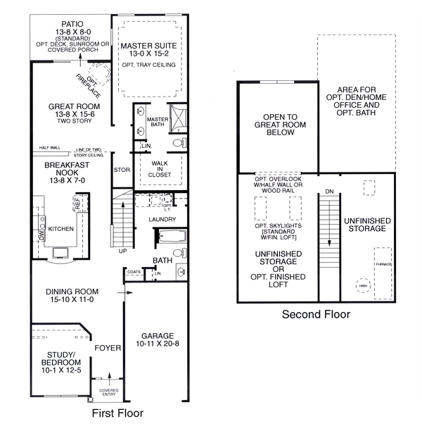 First and Second Floor Plans