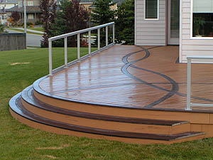 Photo of Trex Deck with Cedar Railings